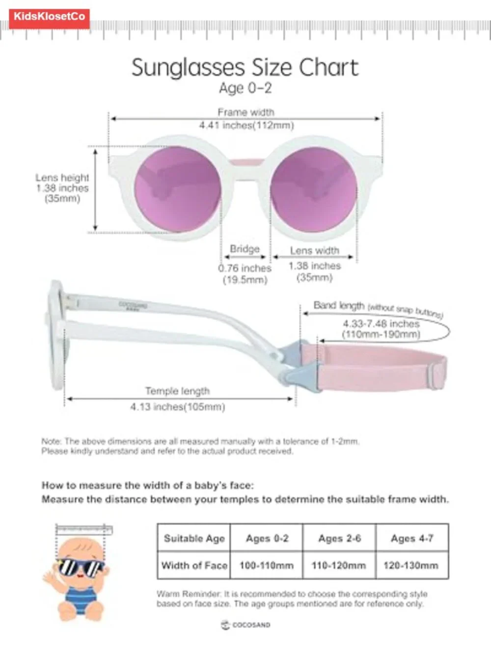 Polarized Baby Sunglasses with Strap & Silicone Nose Pads - Flexible UV